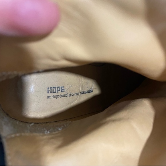 Hope by Ringstrand Söderberg Black Leather Heeled Ankle Boots Booties 37 6.5 - Picture 6 of 6